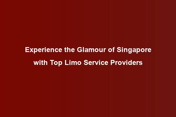 Experience the Glamour of Singapore with Top Limo Service Providers